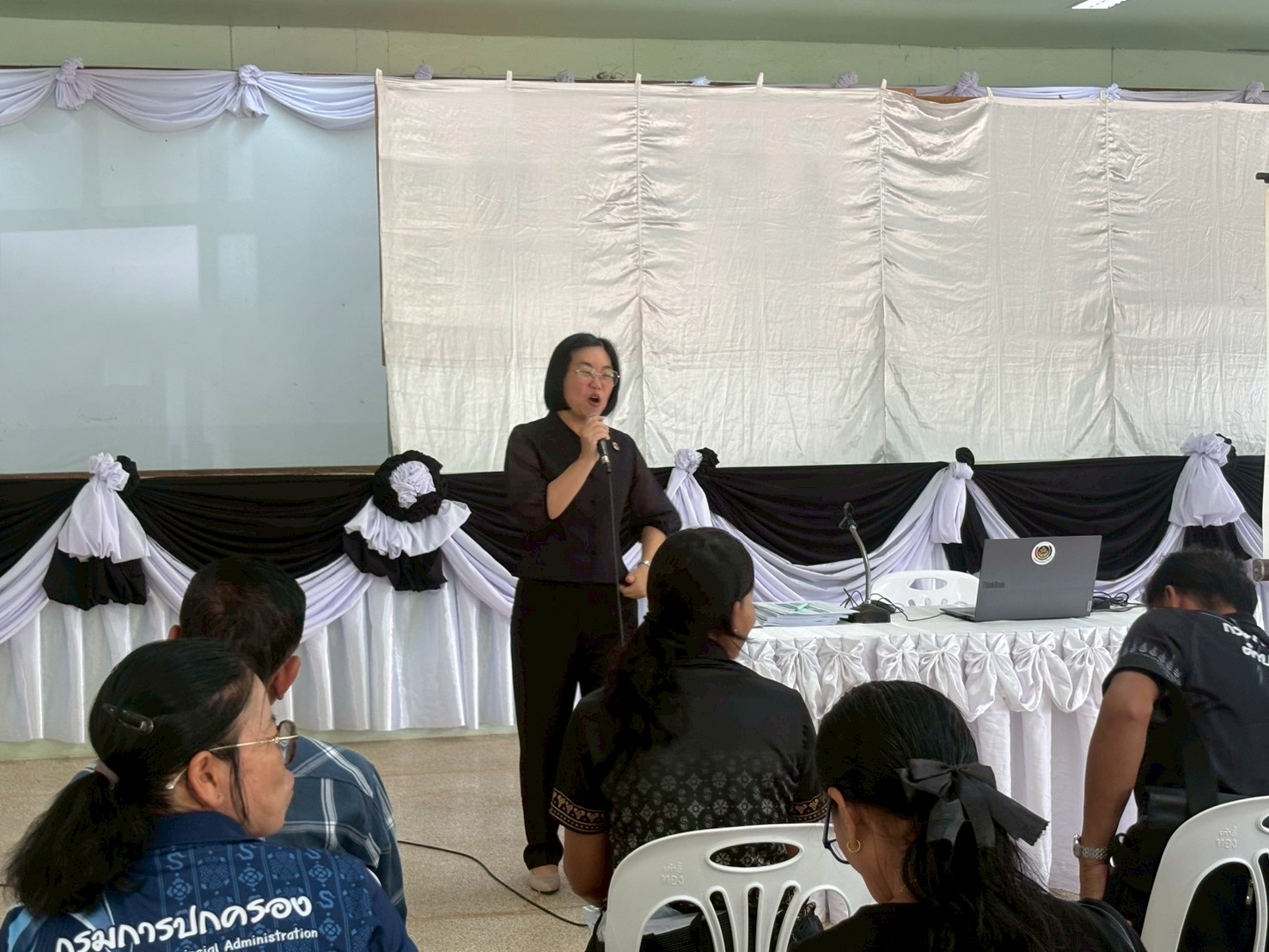 สำนักงานพัฒนาชุมชนอำเภอกุสุมาลย์ : ดำเนินโครงการประชุมเชิงปฏิบัติการส่งเสริมทักษะการบริหารจัดการชุมชนตามหลักธรรมาภิบาล ระดับอำเภอ