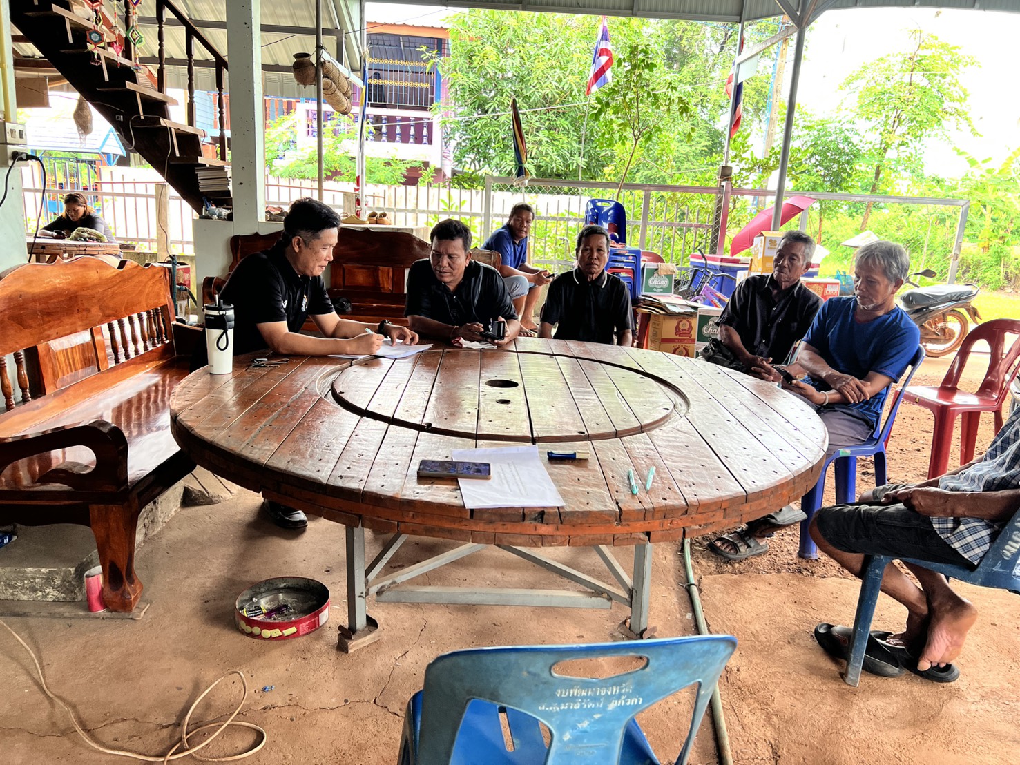 สำนักงานพัฒนาชุมชนอำเภอกุสุมาลย์ จังหวัดสกลนคร : ลงพื้นที่ติดตามการดำเนินงานโครงการแก้ไขปัญหาความยากจน(กข.คจ.) บ้านโพนแพง หมู่ที่ 6 ตำบลโพธิไพศาล อำเภอกุสุมาลย์ จังหวัดสกลนคร