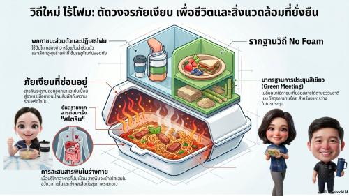 สำนักงานพัฒนาชุมชนอำเภอกุสุมาลย์ : เชิญชวนร่วมใจขับเคลื่อนวิถี "No Foam" (ลด ละ เลิก ภาชนะโฟม) พกปิ่นโต กล่องข้าว และแก้วน้ำส่วนตัว